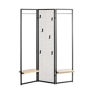 Garderobe, Paravent Loft schwarz H. 175 cm, VE 1