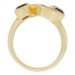„Thaïs“-Ring aus Rosenquarz und Rauchquarz