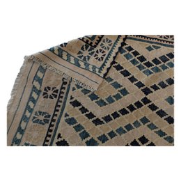 Alfombra Kilim de Rafia de Lana Hecha a Mano