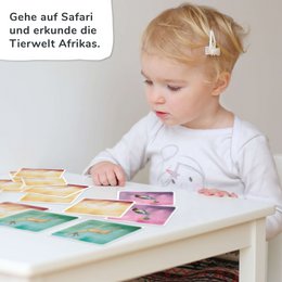 "SAFARI" - Ekstra stort memospil - Tysk og fransk - Animals of Africa - Meget høj kvalitet