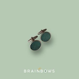 stainless steel CUFFLINKS with cork fabric