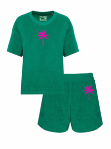 Set of terry cloth Palmtree Neon Pink Velvet | Note: delivery time 5-7 working days