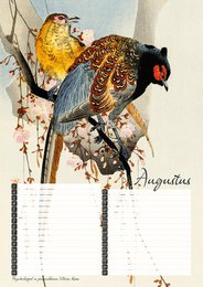 Calendario di compleanno Stampe di uccelli del maestro giapponese Koson