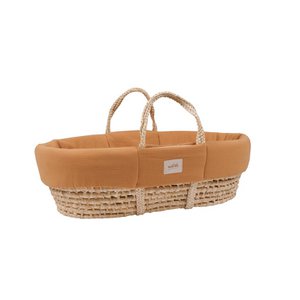 Gepolsterter Moses-Bezug aus Musselin, Kamel