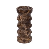 Ruit kaarshouder Dark Emperador H20x9cm