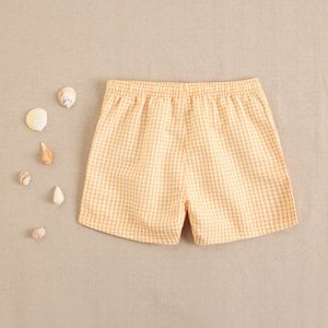 Vichy-karierter Baby-Badeanzug für Jungen mit Kordelzug I36-23302073