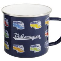 Volkswagen VW T1 Bus Enamel Mug 500ml in Gift Box - Bus Parade/Blue