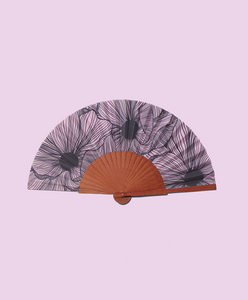 CHIC BLOOM fan - 23 cm - Pink and black