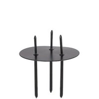 Metal candle holder Arne 3 picks, smooth, D6cm, black