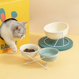 GIZMO Keramische drink- en voerbakken met standaard