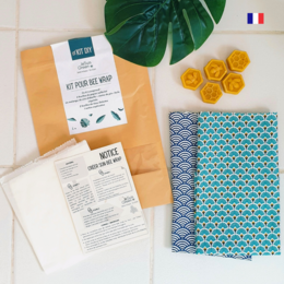  Reusable beeswax food wrap kit with instructions, includes beeswax, cotton fabric, and natural oils for creating sustainable food storage.