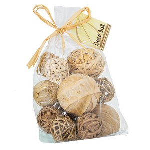 BAG OF ASSORTED WHITE DRIED FLOWER BALLS _12X18CM LL26661