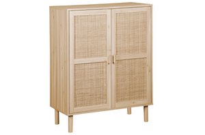 DÉCOR NIEDRIGER SCHRANK 80 x 40 CM KIEFER / RATTAN. OK1471 (8472)