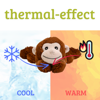 Heat cushion, the natural hot water bottle as a warm material monkey, large with organic millet filling and health herbs