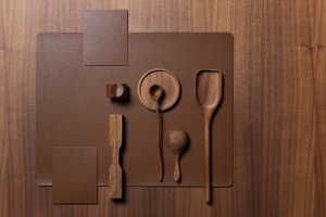 Skinnature Tischset | recyceltes Leder | Ziegel 35x45cm