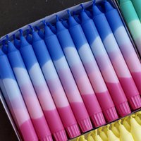 Spitzkerzen – Sommerstimmung / Sonnenuntergänge am Meer in blauen Farben