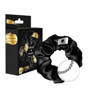 Silk scrunchie black - Bellody® elegant silk & strong hold (1 piece)