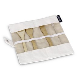 SERVIZIO POSATE IN BAMBÙ CON ASTUCCIO IN COTONE HF