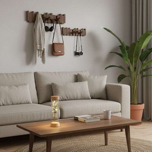 Verona natural wood wall coat rack – Scandinavian folding hanger