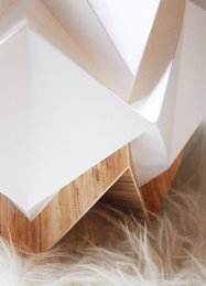Lampada da Tavolo Origami in EcoLegno e Carta - misura S