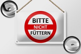 Tin sign warning sign 18x12cm Please do not feed (red/white) sign