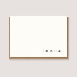Gevouwen kaart met envelop - "Toi, Toi, Toi"