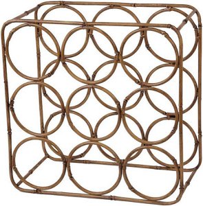 Weinregal 9 Flaschen Bambus-Optik