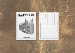 Cards with pictures of the Kanselarij building in Leeuwarden, Friesland, available in multiple languages and formats.