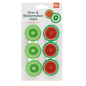 Beutelklammern (6er-Set) – Kiwi und Wassermelone