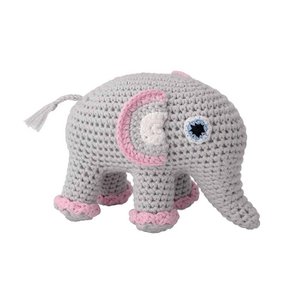 Gehaakte knuffelolifant JUMBO in roze