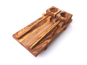 Sushi Station für 2 Personen "squaremood" design aus Olivenholz