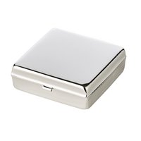 EDZARD pillendoosje Lydia met spiegel, 2 compartimenten, verzilverd, aanslagbestendig, 5 x 5 cm
