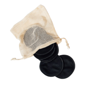 Wiederverwendbare Wattepads in Schwarz