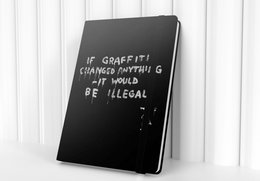 A5/A6 notebook with a tartan pattern featuring green and red squares on a dark background.