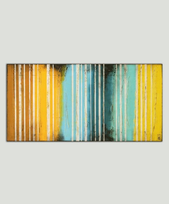 Schilderij - Yellow Striped