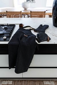 Oven glove SHERLOCK STRIPE - SET/2 - 17x33cm, black