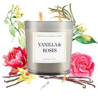 Vanilla & Roses Duftkerze 230g – Vanille & Rosen, Naturwachs, 50h