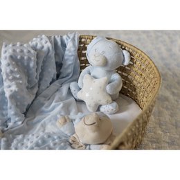 3 STUKS SET (PLUSJE SPEELGOED+DEKEN+DOUDOU) - BLAUW