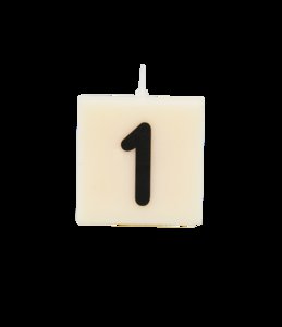 Kerze mit Buchstaben und Zahlen - 1