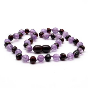 Baltic Amber & Amethyst Necklace 138