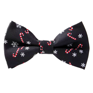 Christmas bowtie "Black with candy canes and Snowflakes"