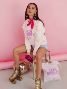 Limited Sweater Boxy Club Sporty Lilac Glitter