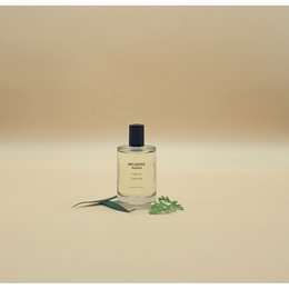 Vetiver-based perfume with a fresh, earthy scent. Bottle features a simple, minimalist design.