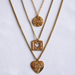 Box chain necklace with square heart charm