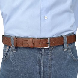 3 cm breiter Ledergürtel mit Krokoprägung in 6 Farben - Damengürtel oder Herrengürtel