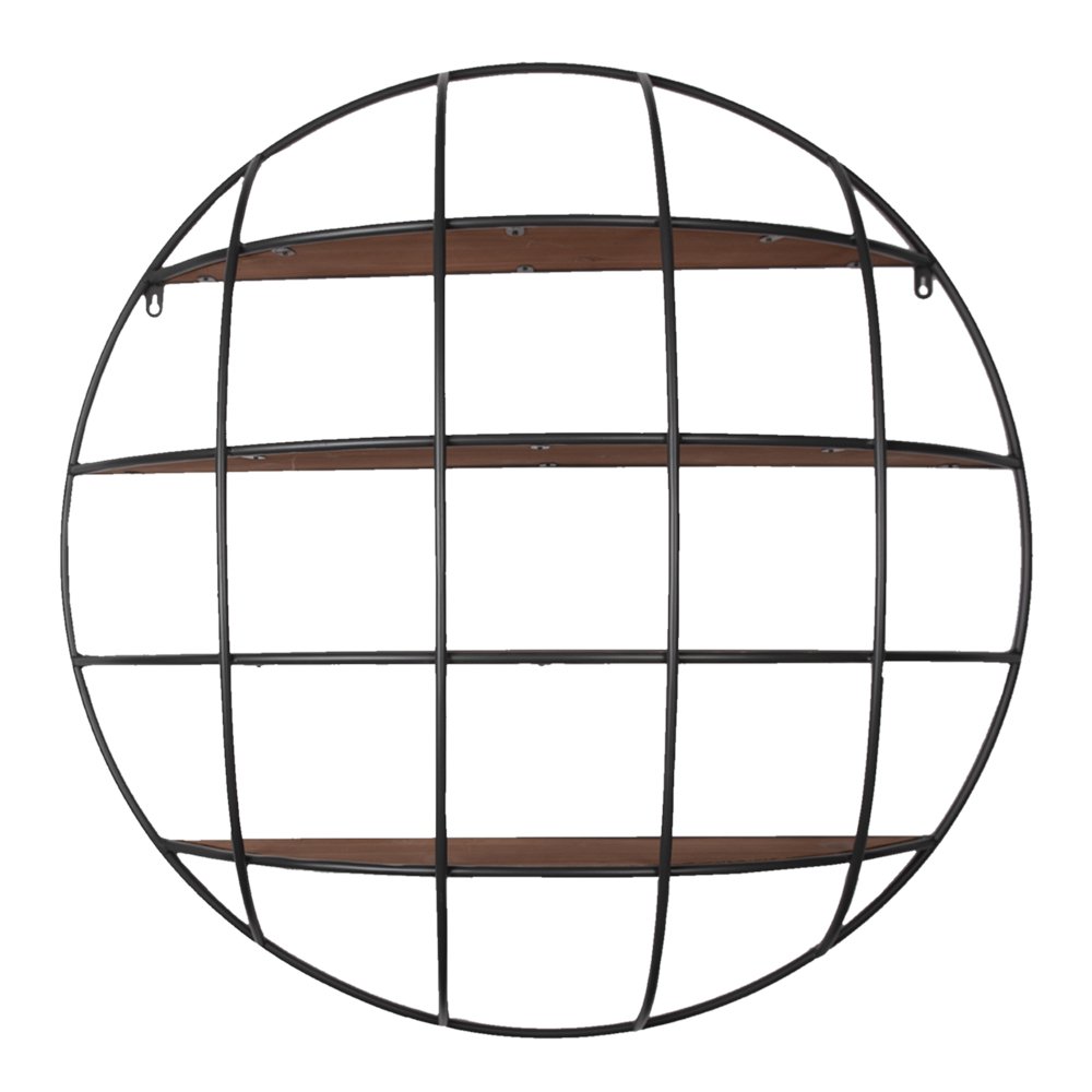 Wandrek 91x20 cm Zwart Bruin IJzer Muurrek