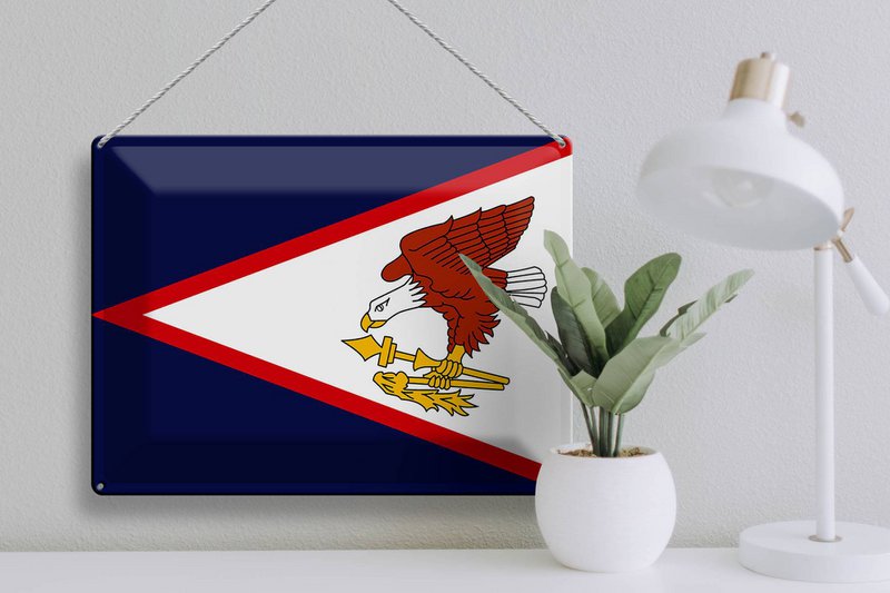 Blechschild Flagge 40x30cm Flag of American Samoa