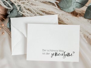 Postcard "The most beautiful way" statement