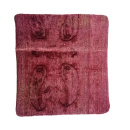 Funda de Cojín Kilim Tejida a Mano Rosa Bashful