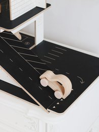 Houten garage, parkeerplaats voor auto's, modulaire opbouw